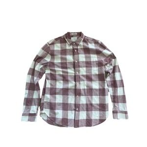 Lucky Brand Classic Fit‎ Men's Flannel Button Up Shirt Red Plaid Size Large L